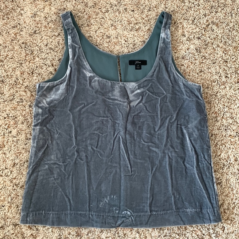 J Crew Sleeveless Velvet Blouse